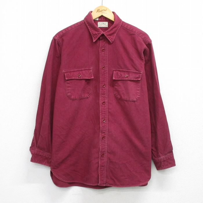 【20%OFF】エルエルビーン 80s フランネルシャツ バーガンディ XL | 古着