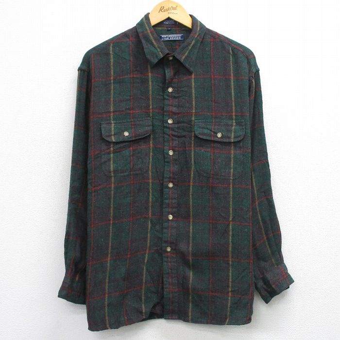 【20%OFF】バンヒューセン 90s 長袖シャツ グリーンチェック XL | 古着