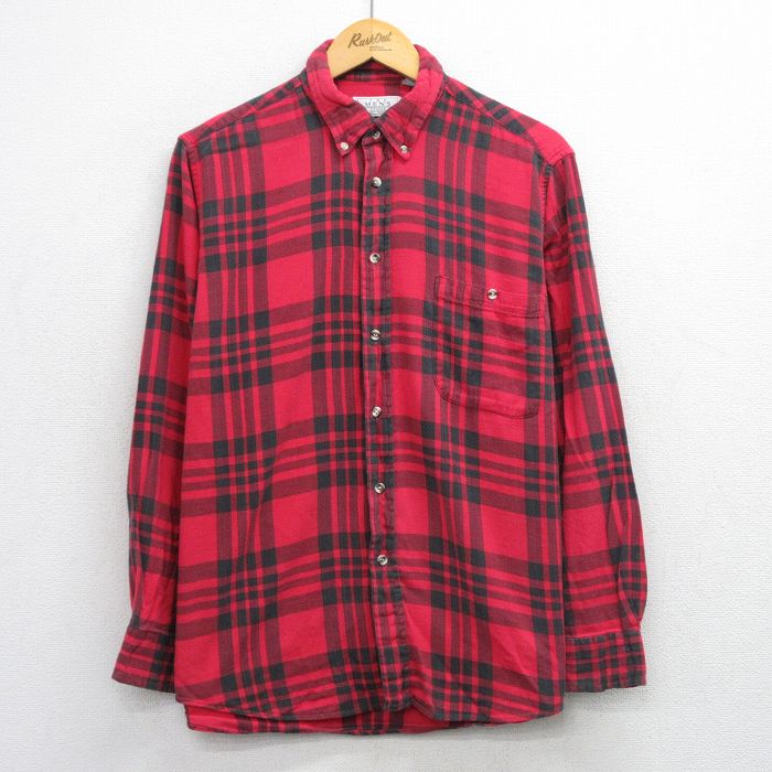 シアーズ 90s 長袖フランネルシャツ レッドチェック L | 古着
