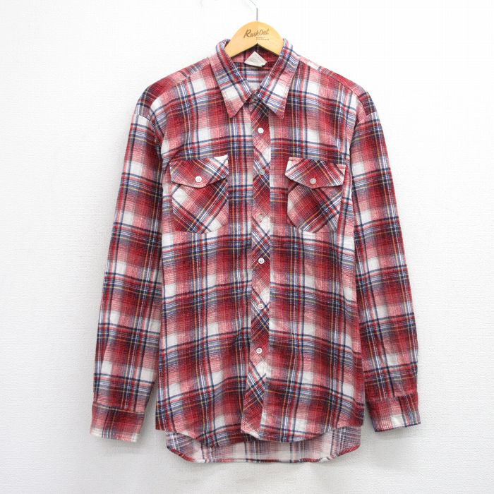 【20%OFF】90s 長袖フランネルシャツ レッドチェック XL | 古着