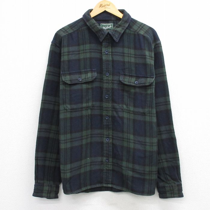 【20%OFF】ウールリッチ 長袖フランネルシャツ グリーンチェック XL | 古着
