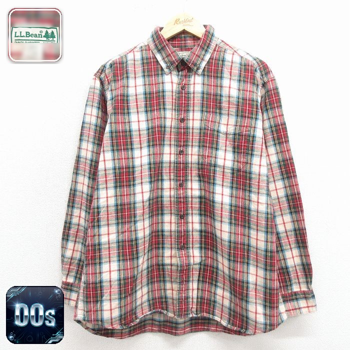 エルエルビーン 00s 長袖フランネルシャツ レッドチェック XL | 古着