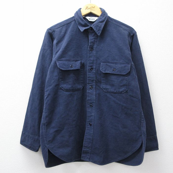 【20%OFF】ウールリッチ 80s 長袖フランネルシャツ ヘビー ネイビー L | 古着