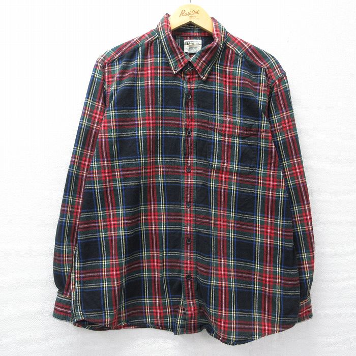 【20%OFF】エルエルビーン 00s 長袖フランネルシャツ タータンチェック グリーン XL | 古着