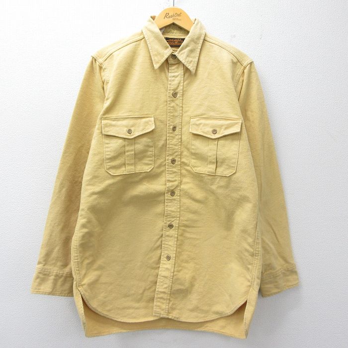 エディーバウアー 80s 長袖フランネルシャツ ヘビー イエロー L | 古着