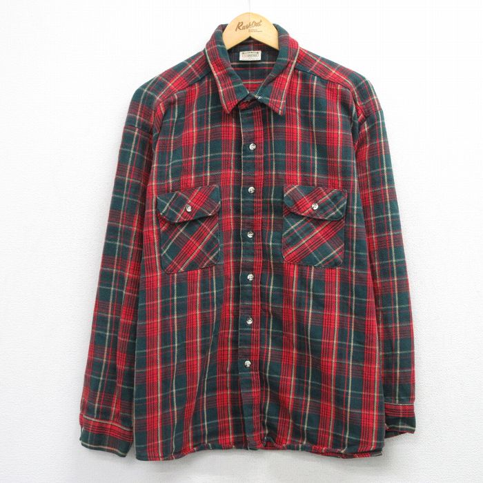 ファイブブラザー 90s 長袖フランネルシャツ グリーンチェック XL | 古着