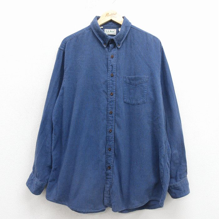 エルエルビーン 90s 長袖フランネルシャツ チェック ブルー メンズXL相当 | 古着