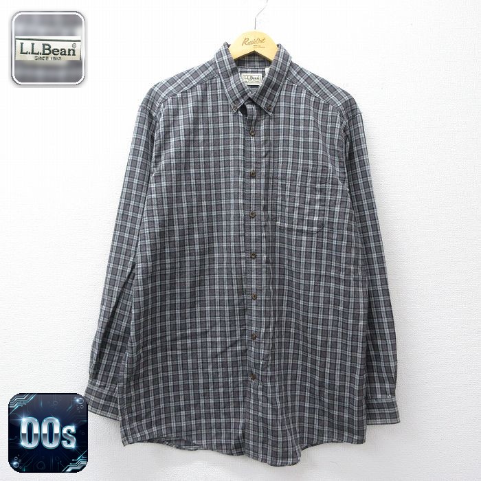 エルエルビーン 00s 長袖フランネルシャツ グレーチェック メンズXL相当 | 古着