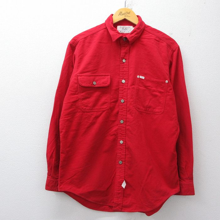 ラルフローレン 90s 長袖フランネルシャツ ヘビー レッド メンズXL相当 | 古着