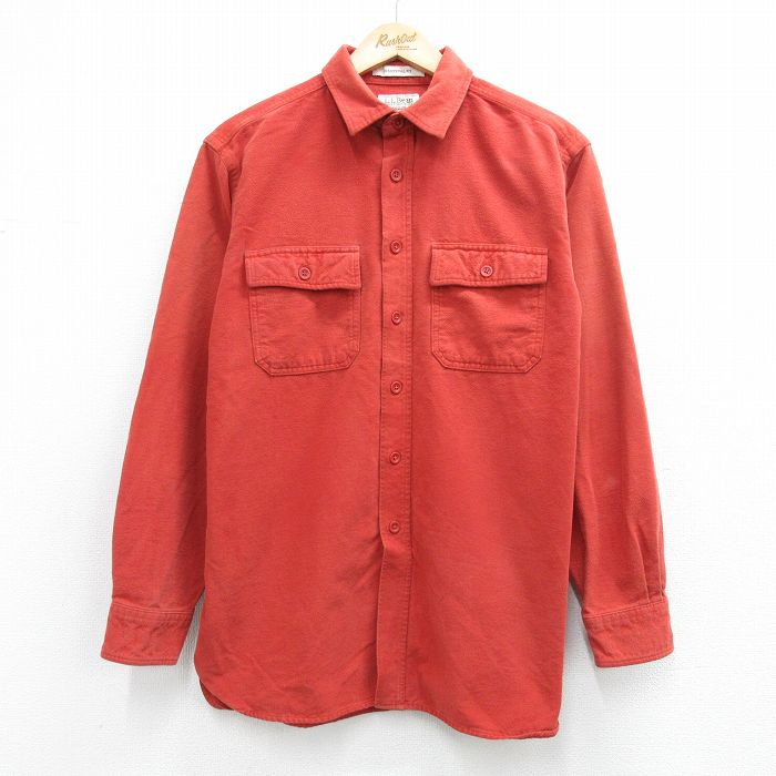 エルエルビーン 00s 長袖フランネルシャツ シャモアクロス オレンジ L | 古着