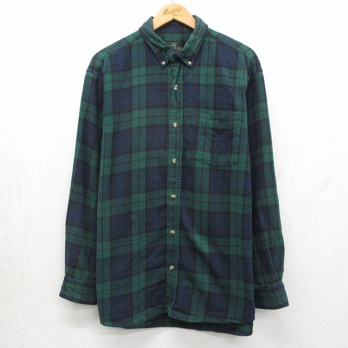 レッドヘッド 00s 長袖フランネルシャツ タータンチェック グリーン XL | 古着