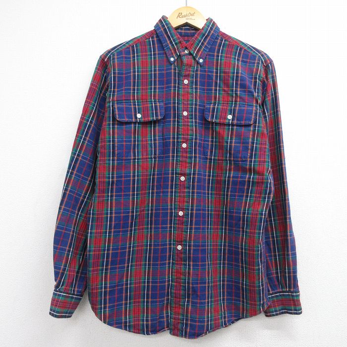 ラルフローレン 90s 長袖シャツ ブルーチェック メンズL相当 | 古着