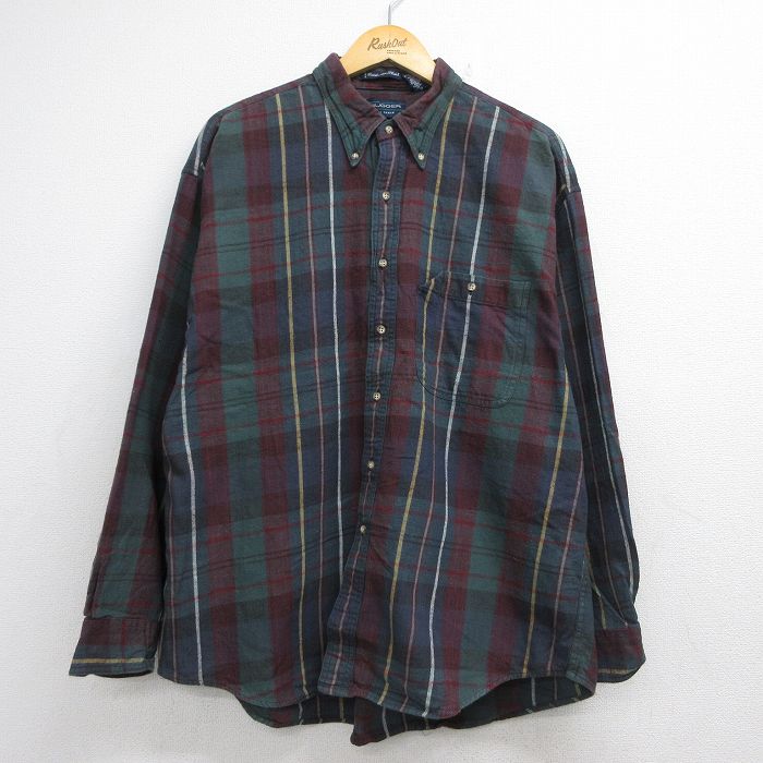 GANT 長袖フランネルシャツ バーガンディ メンズXL相当 | 古着
