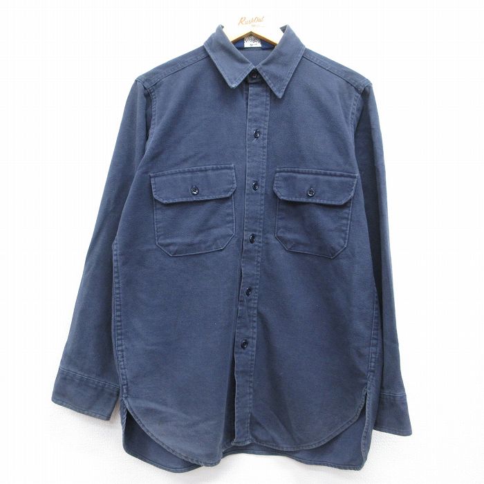 ウールリッチ 90s 長袖フランネルシャツ ヘビー ネイビー メンズM相当 | 古着
