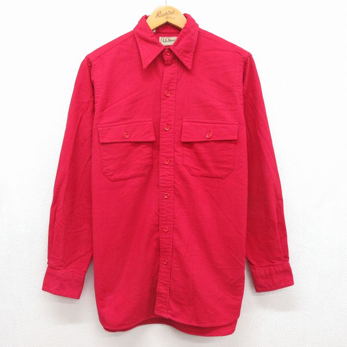 エルエルビーン 80s 長袖フランネルシャツ ヘビー レッド メンズM相当 | 古着
