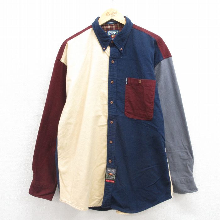 ラルフローレン 80s 長袖シャツ フランネル ネイビー メンズL相当 | 古着
