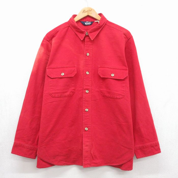 ウールリッチ 90s 長袖フランネルシャツ ヘビー レッド メンズXL相当 | 古着