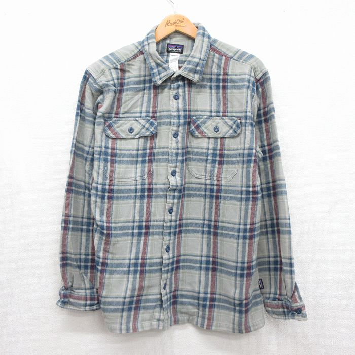パタゴニア 長袖フランネルシャツ チェック グレー メンズL相当 | 古着