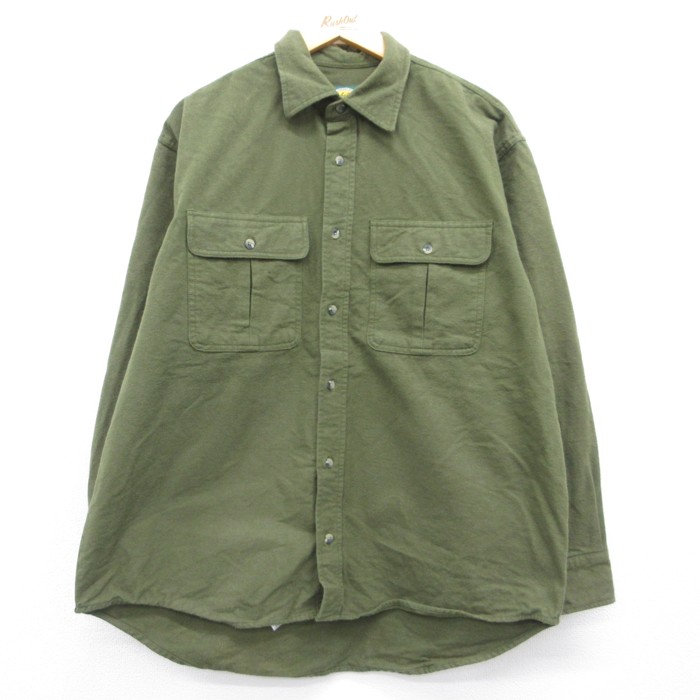 Cabela's 00s 長袖シャツ ヘビー フラップポケット カーキ メンズXL相当 | 古着