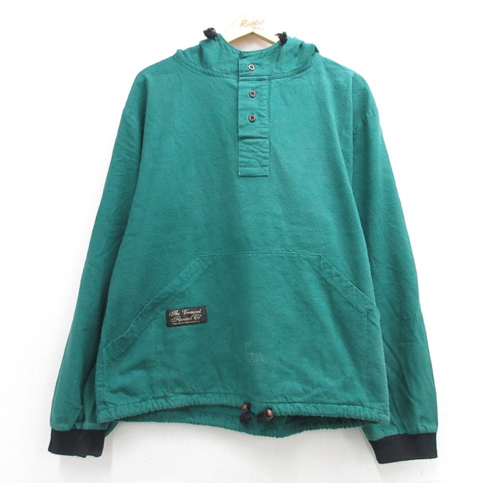 Vermont Flannel 90s 長袖パーカー フランネル グリーン メンズL相当 | 古着