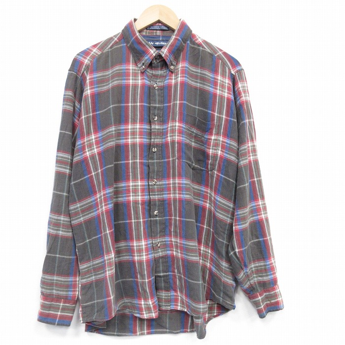 【20%OFF】バンヒューセン 90s 長袖フランネルシャツ チェック ブラウン XL | 古着