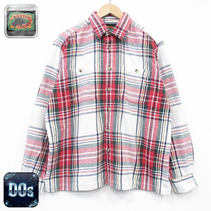 ボストントレーダーズ 00s 長袖フランネルシャツ チェック レッド XL | 古着