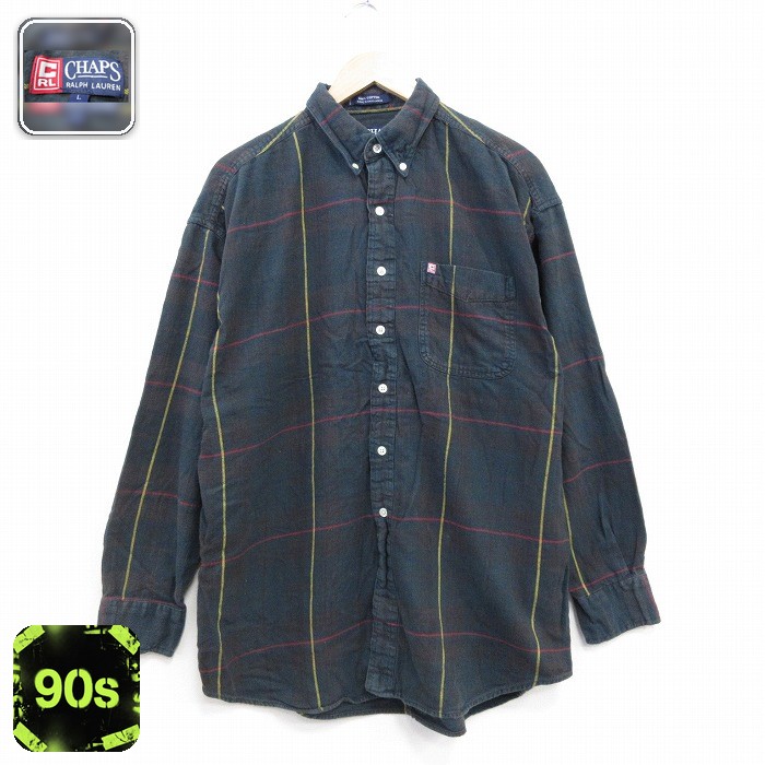 ラルフローレン 90s 長袖シャツ チェック グリーン XL | 古着