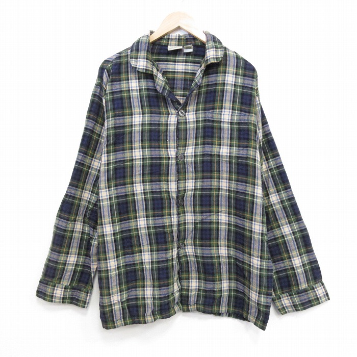 エルエルビーン 00s 長袖フランネルシャツ チェック グリーン XL | 古着