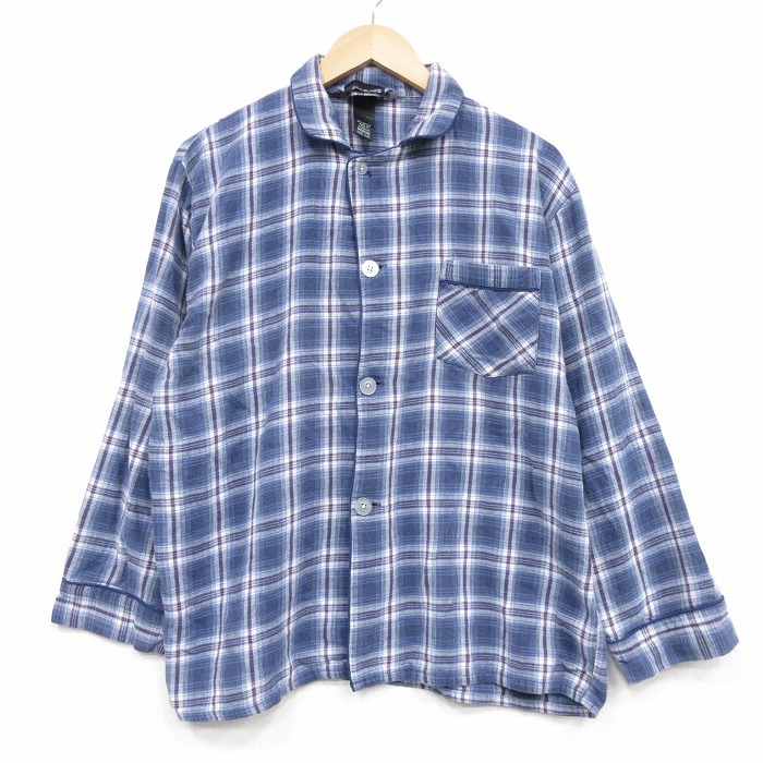【20%OFF】長袖フランネルシャツ ネイビーチェック L | 古着