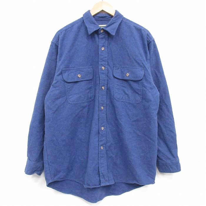 【20%OFF】ヘビーフランネル長袖シャツ ネイビー XL | 古着