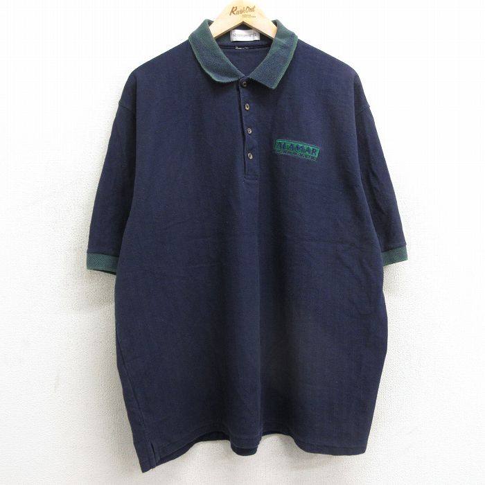マンシングウェア 90s 半袖ポロシャツ ALAMAR ネイビー XL | 古着