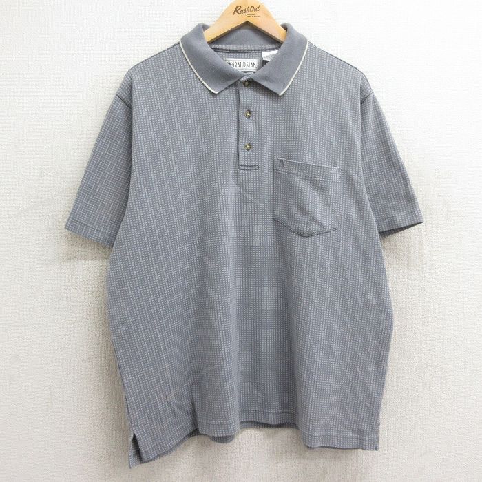 グランドスラム 90s 半袖ポロシャツ グレー XL | 古着