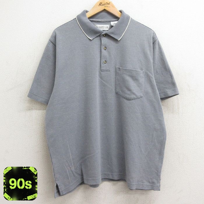 グランドスラム 90s 半袖ポロシャツ グレー XL | 古着