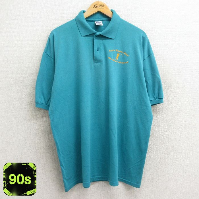 90s 半袖ポロシャツ ゴルフ ライトブルー XL | 古着