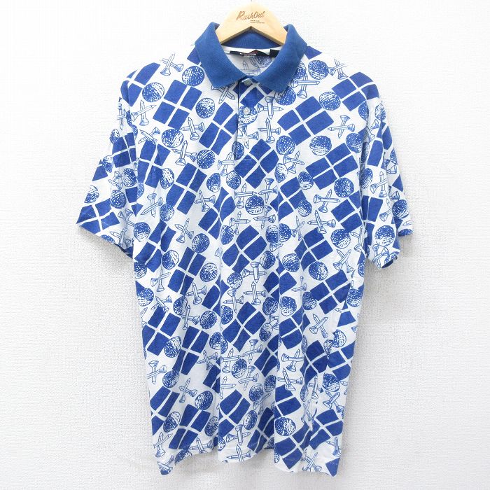 アロー 90s 半袖ポロシャツ ゴルフ ブルー XL | 古着