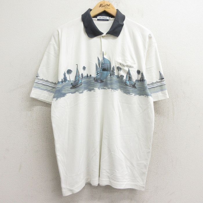 【50%OFF】半袖ポロシャツ ヨット ホワイト XL | 古着