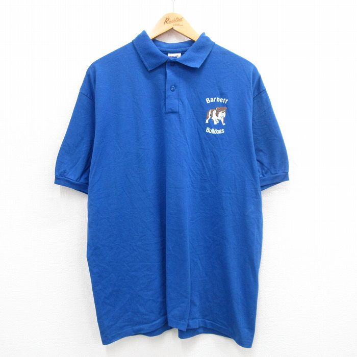 00s 半袖ポロシャツ ブルドッグ ブルー XL | 古着