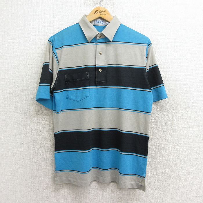 【50%OFF】90s 半袖ポロシャツ マルチカラー グレー M | 古着
