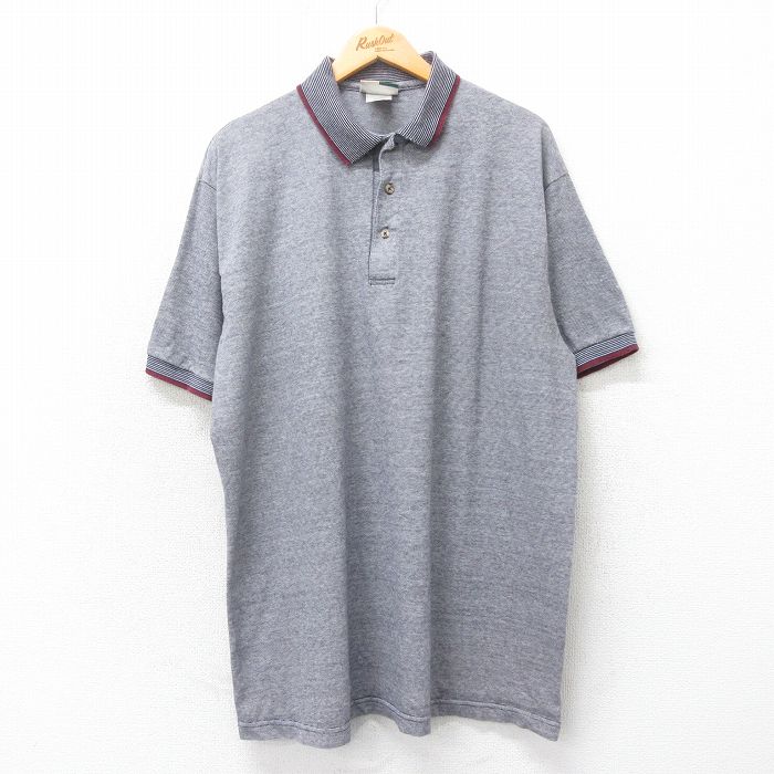 XL★古着 Wear Guard 半袖 ポロ シャツ メンズ 00年代 00s 大きいサイズ コットン 紺他 ネイビー 25apr14 中古 トップス