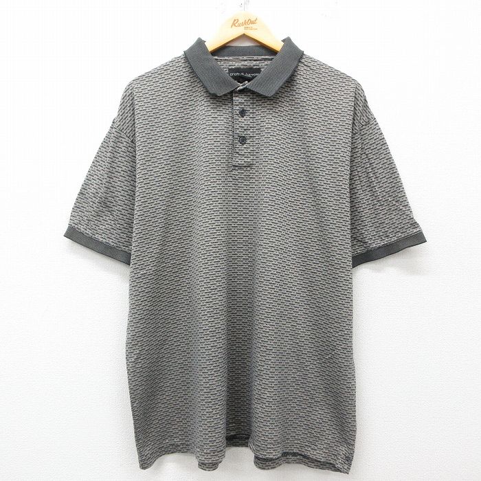 XL★古着 半袖 ポロ シャツ メンズ 大きいサイズ コットン グレー他 25may16 中古 トップス