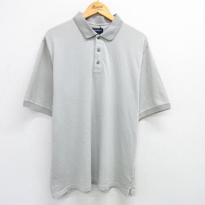 ピューリタン 00s 半袖ポロシャツ 千鳥格子 グレー XL | 古着