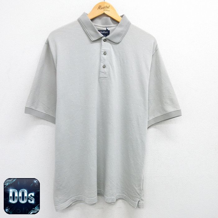 ピューリタン 00s 半袖ポロシャツ 千鳥格子 グレー XL | 古着