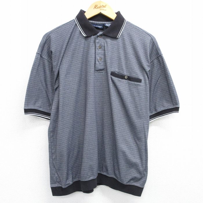 XL★古着 ピューリタン 半袖 ポロ シャツ メンズ 00年代 00s 黒他 ブラック チェック 25may16 中古 トップス