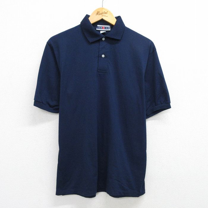 L★古着 ジャージーズ 半袖 ポロ シャツ メンズ 90年代 90s USA製 紺 ネイビー 【spe】 25may17 中古 トップス