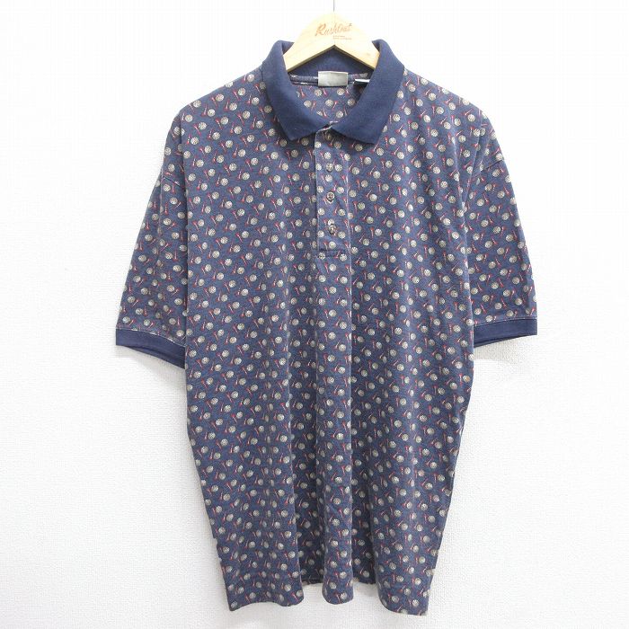 XL★古着 ビューグルボーイ 半袖 ポロ シャツ メンズ 00年代 00s ゴルフ 大きいサイズ 紺他 ネイビー 25may17 中古 トップス