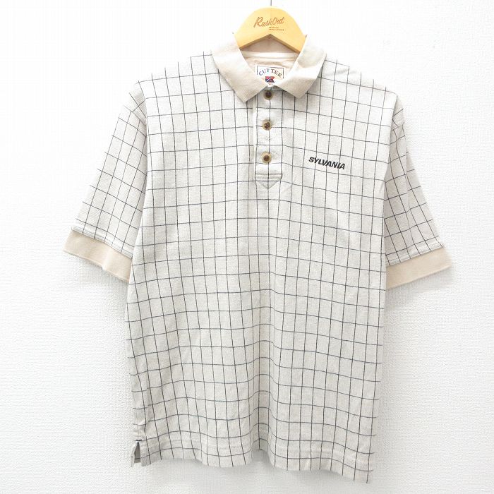 【50%OFF】00s 半袖ポロシャツ カーキチェック L | 古着