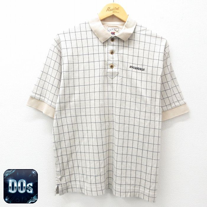 【50%OFF】00s 半袖ポロシャツ カーキチェック L | 古着