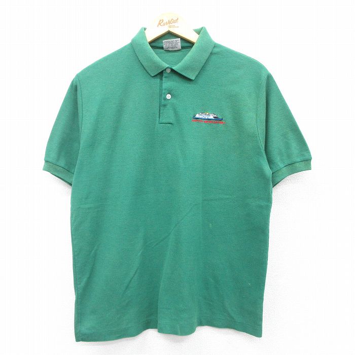 90s 半袖ポロシャツ 船 グリーン L | 古着