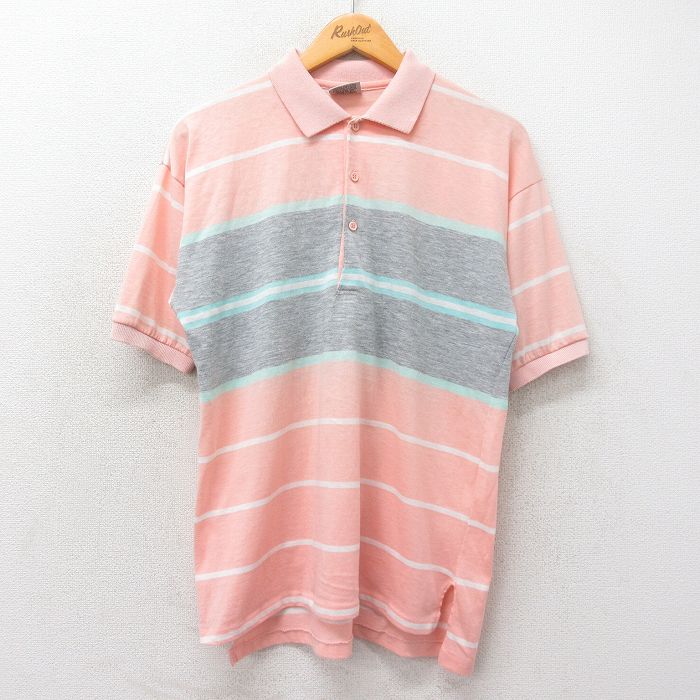 90s 半袖ポロシャツ ピンク L | 古着