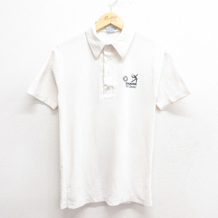 S★古着 半袖 ポロ シャツ メンズ 80年代 80s チェイス USA製 白 ホワイト 25may26 中古 トップス